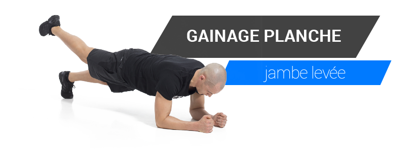 Exercice de gainage planche jambe levée
