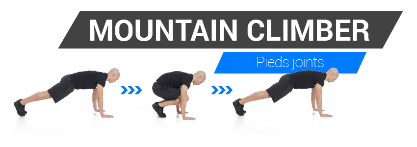 Mountain climber pieds joints