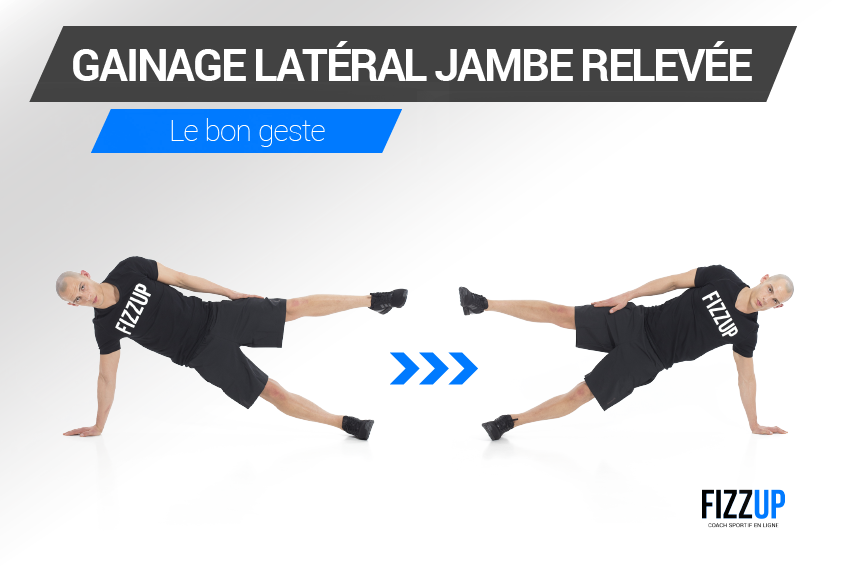 gainage lateral jambe relevee bon geste