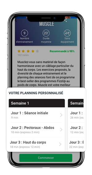 Planning d'un programme FizzUp.