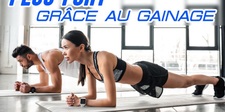 un homme et une femme font du gainage en planche.