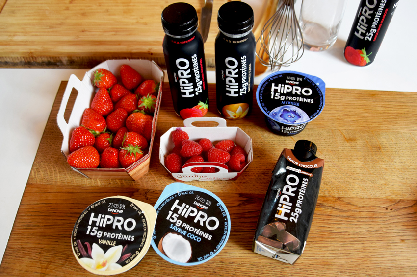 Hipro Danone et des fraises